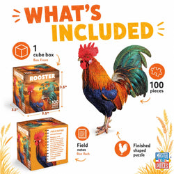 Rooster 100 Piece Shaped Jigsaw Puzzle