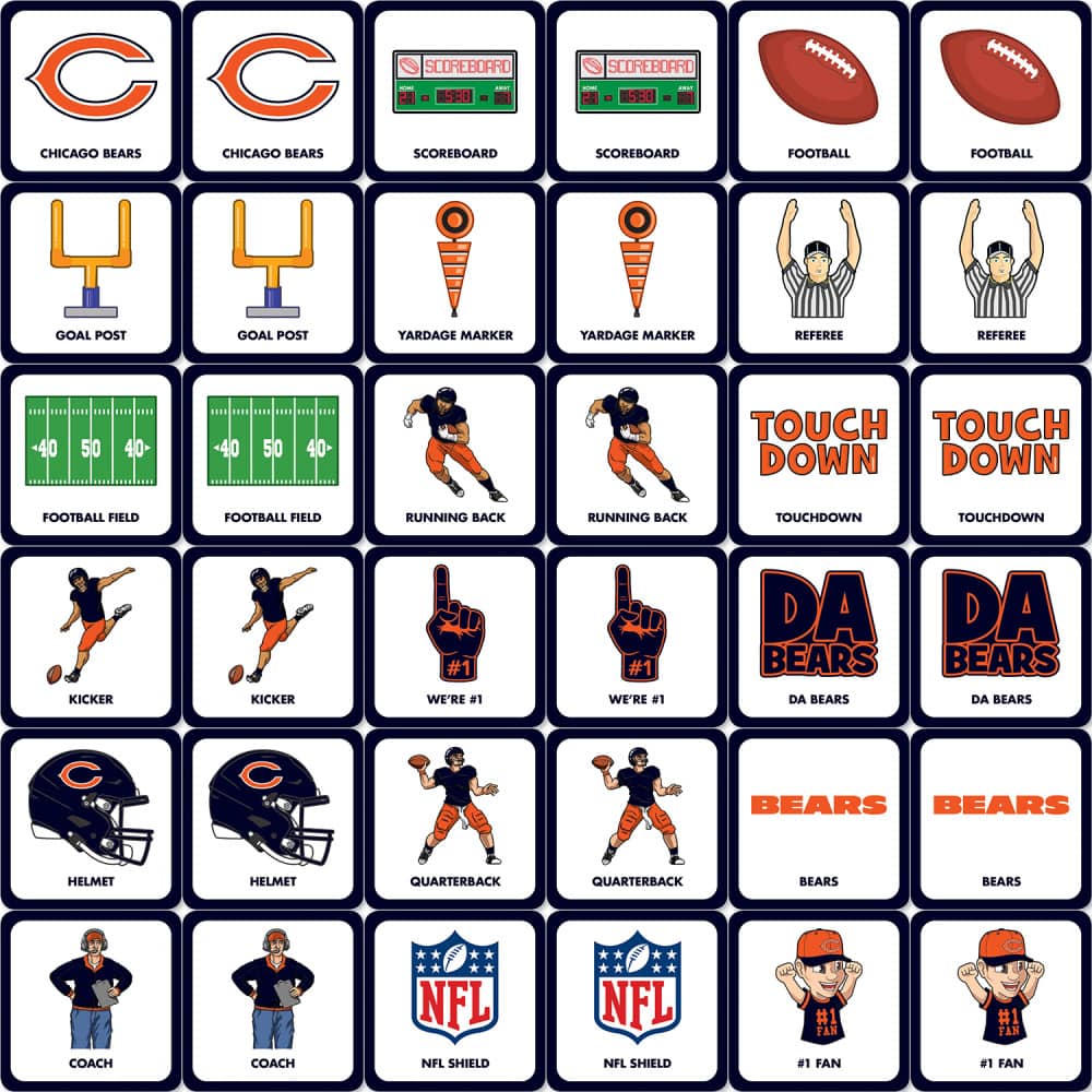 Chicago Bears Matching Game