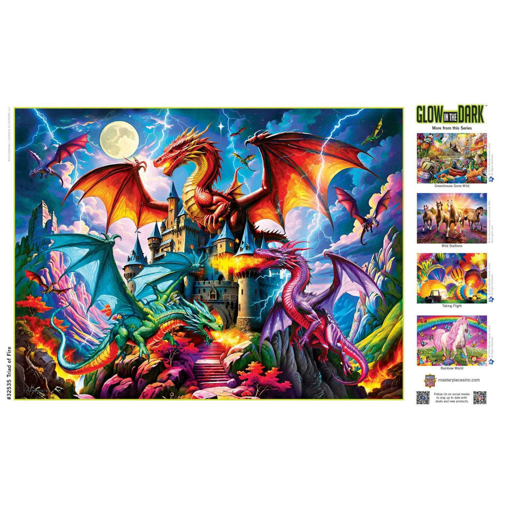 Glow in the Dark - Triad of Fire 300 Piece EZ Grip Jigsaw Puzzle