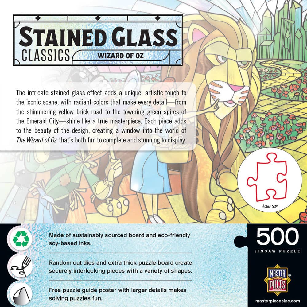 Stained Glass - Wizard of Oz 500 Piece Jigsaw Puzzle