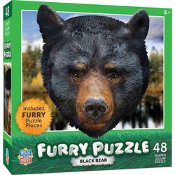 Furry Puzzle - Black Bear 48 Piece Shaped Puzzle (ONLINE ORDER ONLY)