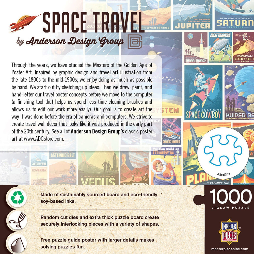 Vintage Posters - Space Travel 1000 Piece Jigsaw Puzzle (ONLINE ORDER ONLY)