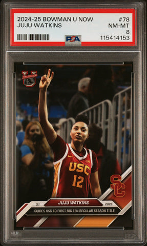 Graded 2024 Topps Bowman U Now JuJu Watkins #78 Rookie RC Basketball Card PSA 8 Near Mint (ONLINE ORDER ONLY)