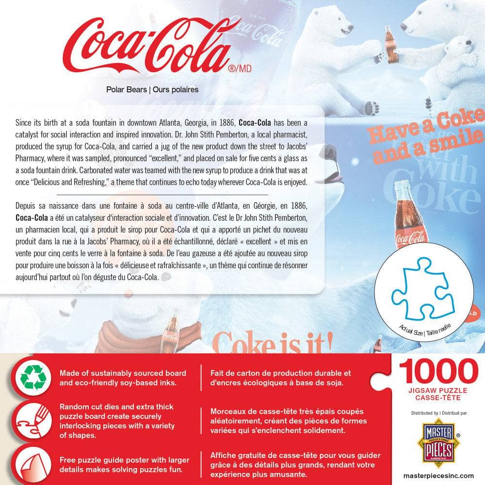 Coca-Cola Polar Bears 1000 Piece Jigsaw Puzzle (ONLINE ORDER ONLY)