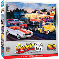 Cruisin' Route 66 - Dogs & Burgers 1000 Piece Jigsaw Puzzle (ONLINE ORDER ONLY)