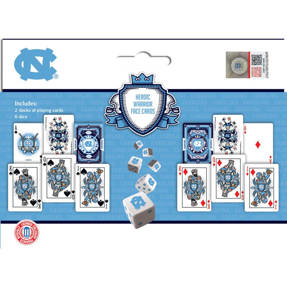 UNC Tar Heels - 2-Pack Playing Cards & Dice Set