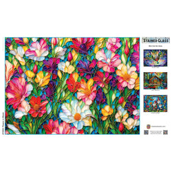 Stained Glass - Flowers in Bloom 1000 Piece Jigsaw Puzzle (ONLINE ORDER ONLY)