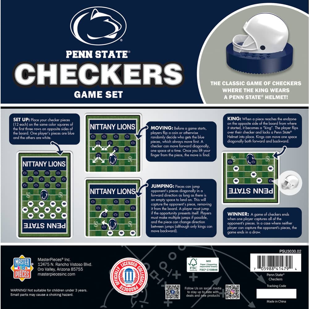 Penn State Nittany Lions Checkers Board Game