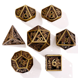 Christmas Metal RPG Dice Set | 7 Pieces