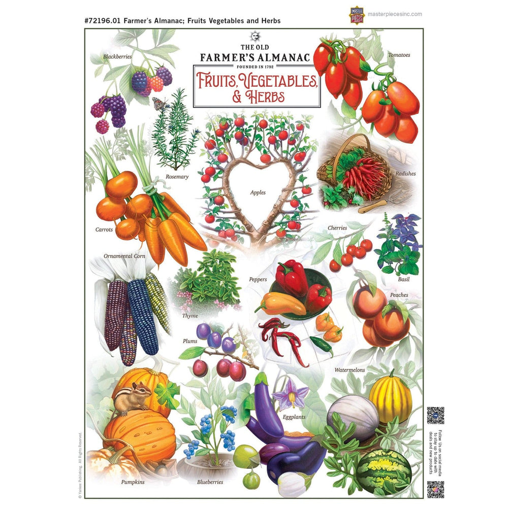 Farmer's Almanac - Fruits, Vegetables, & Herbs 1000 Piece Jigsaw Puzzle (ONLINE ORDER ONLY)