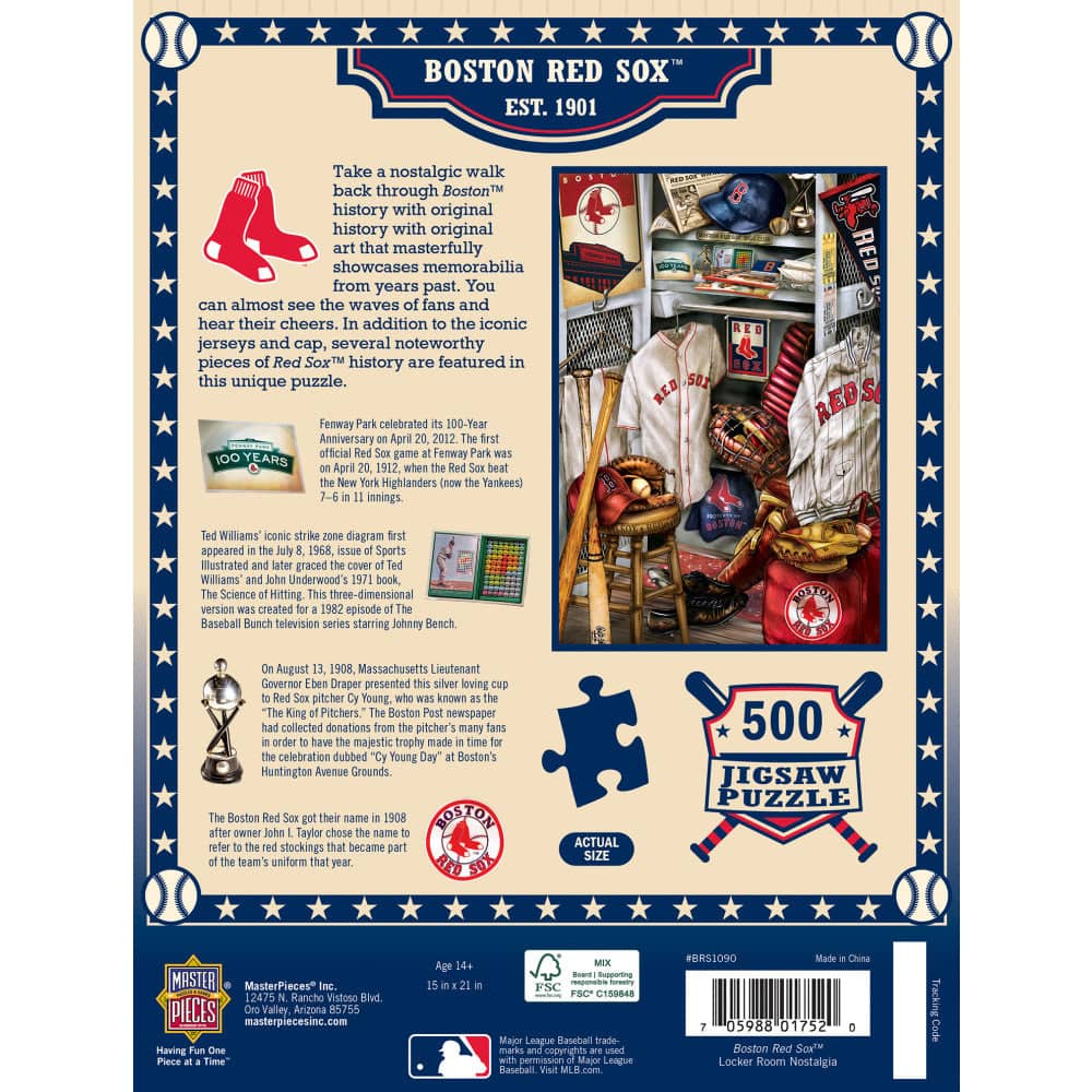 Boston Red Sox - Locker Room 500 Piece Jigsaw Puzzle (ONLINE ORDER ONLY)