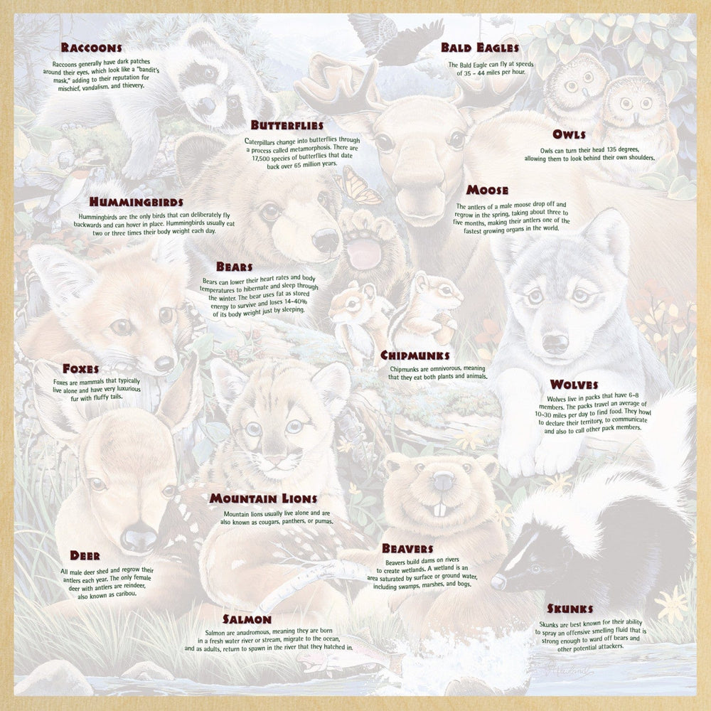 Wood Fun Facts - Forest Friends 48 Piece Wood Jigsaw Puzzle (ONLINE ORDER ONLY)