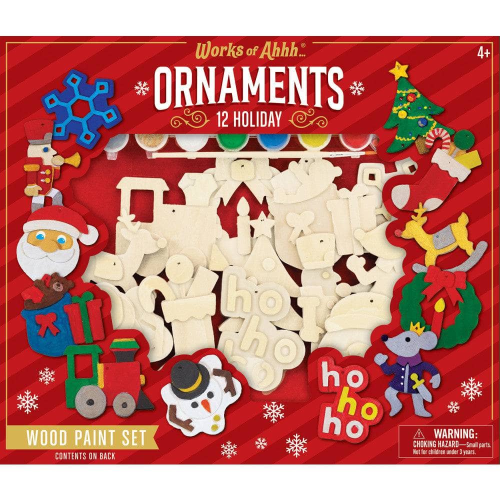 12 Holiday Ornaments Wood Craft & Paint Kit (ONLINE ORDER ONLY)