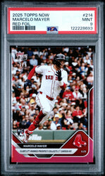 Graded 2025 Topps Now Marcelo Mayer #214 Red Foil /5 Rookie RC Baseball Card PSA 9 Mint (ONLINE ORDER ONLY)