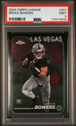 Graded 2024 Topps Chrome Brock Bowers #207 Rookie RC Football Card PSA 9 Mint (ONLINE ORDER ONLY)