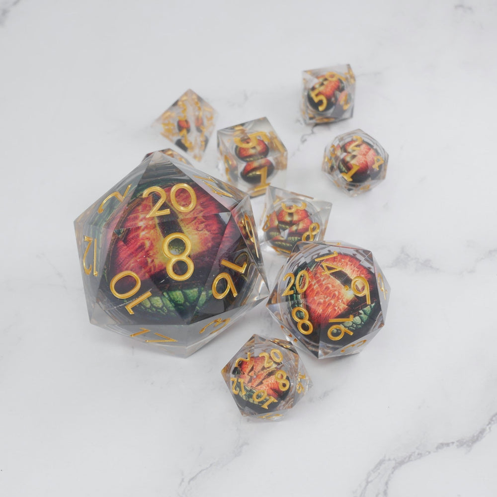 Xanathar's Eye |  7 Piece Moving Eye DnD Dice Set | Acrylic RPG Gaming Dice (ONLINE ORDER ONLY)