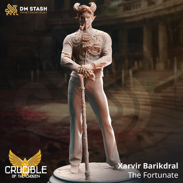 Xarvir Barikdral, The Fortunate (Male Tiefling Noble) (Online Order Only)