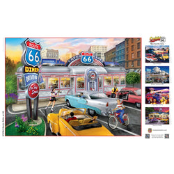 Cruisin' Route 66 - Rockin Rollin on 66 1000 Piece Jigsaw Puzzle (ONLINE ORDER ONLY)