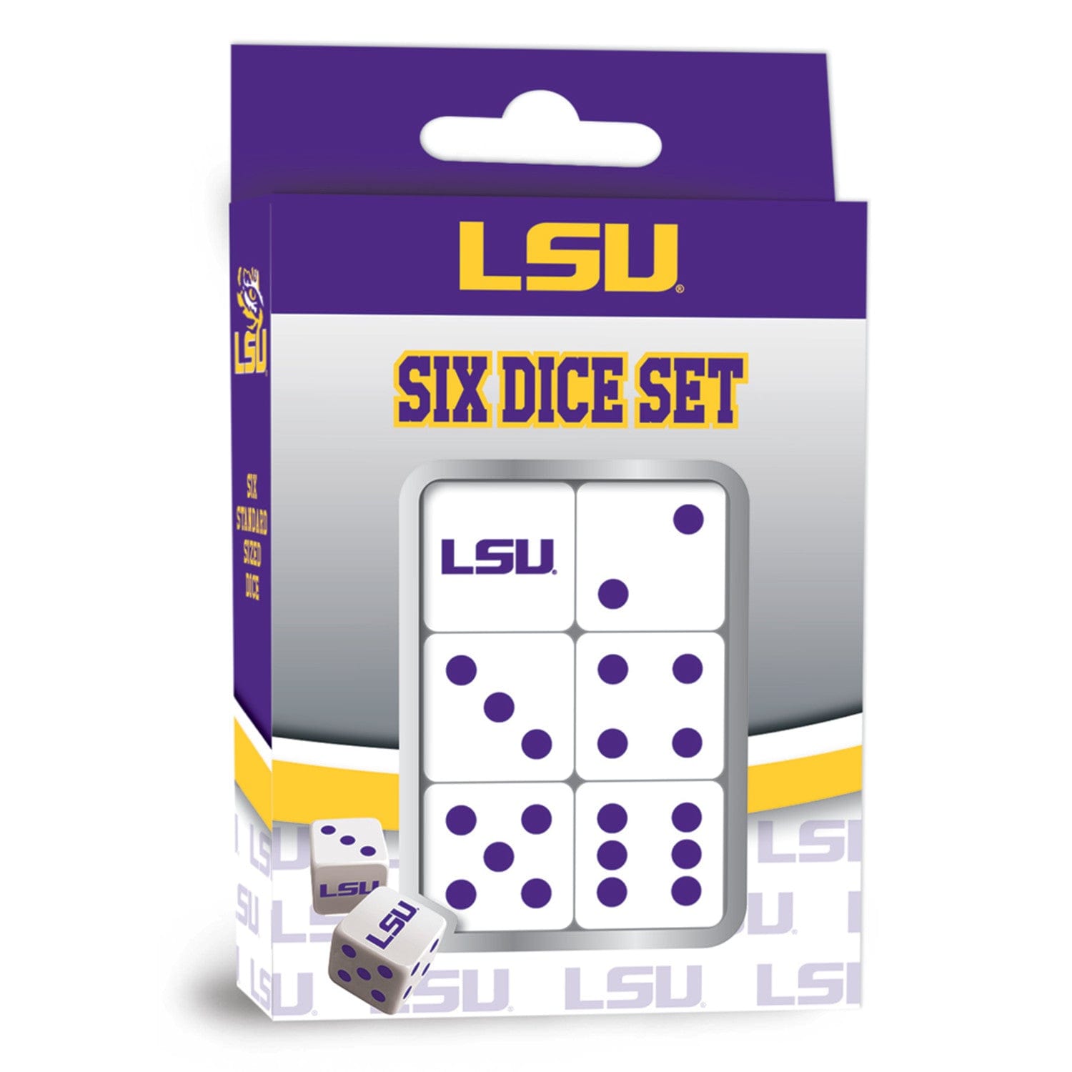 LSU Tigers Dice Set - 16mm (ONLINE ORDER ONLY)