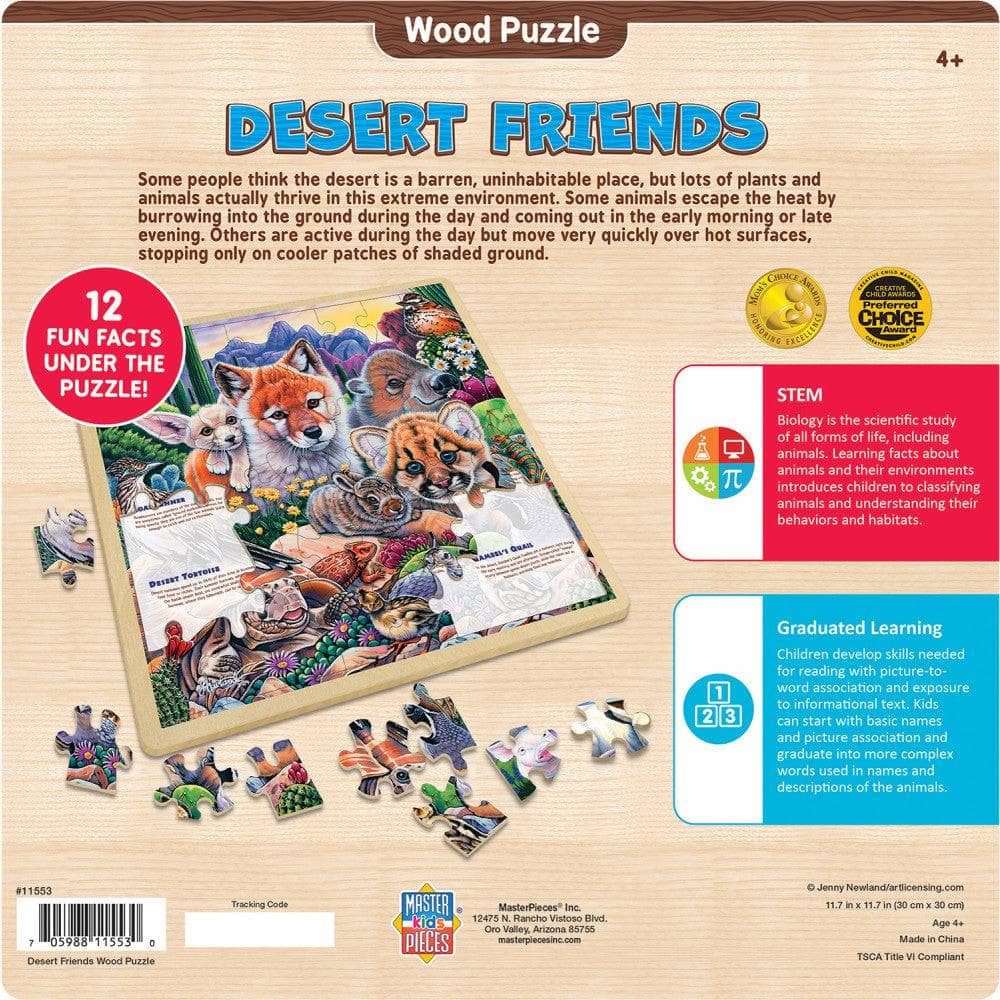 Wood Fun Facts - Desert Friends 48 Piece Wood Jigsaw Puzzle (ONLINE ORDER ONLY)