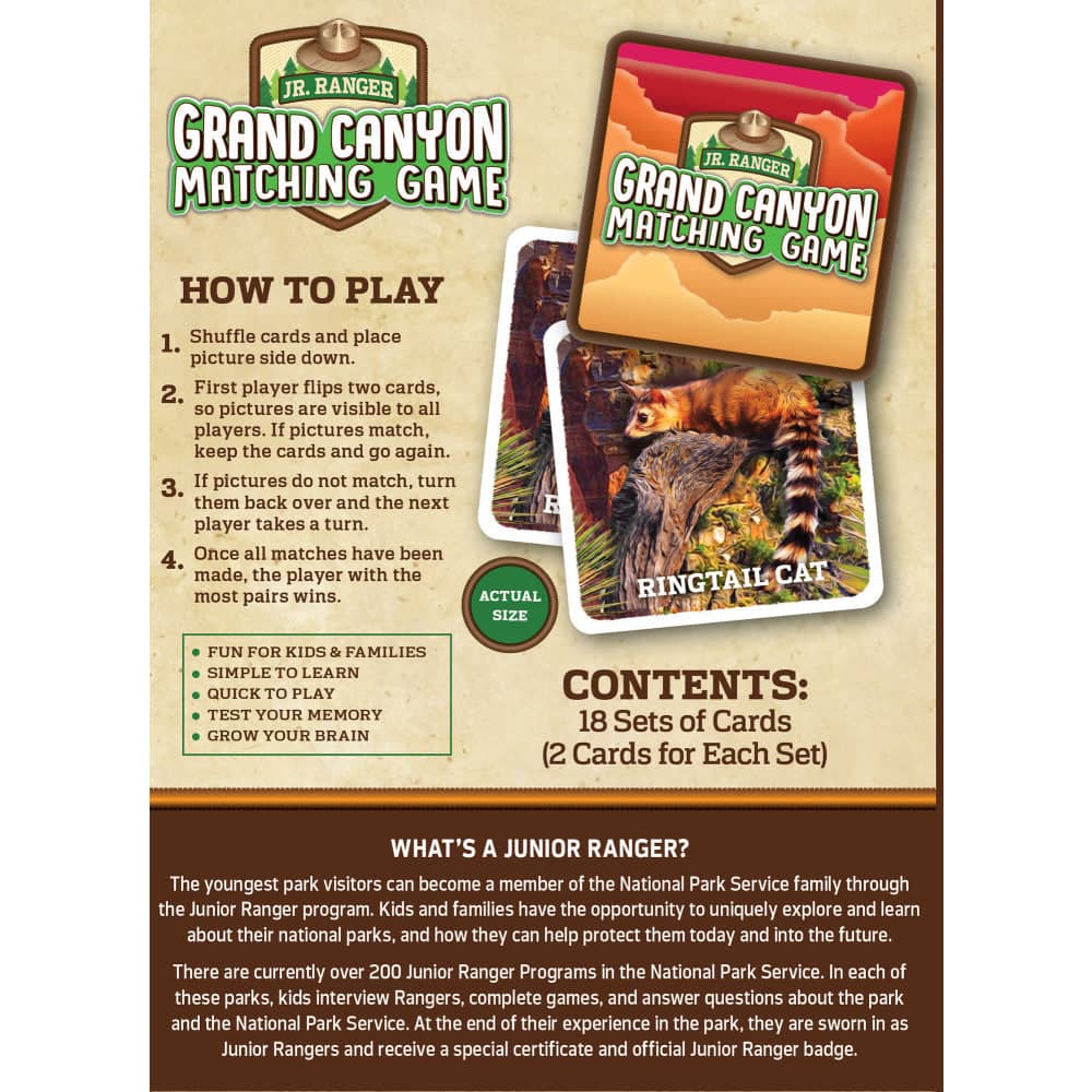 Jr. Ranger - Grand Cayon Matching Game