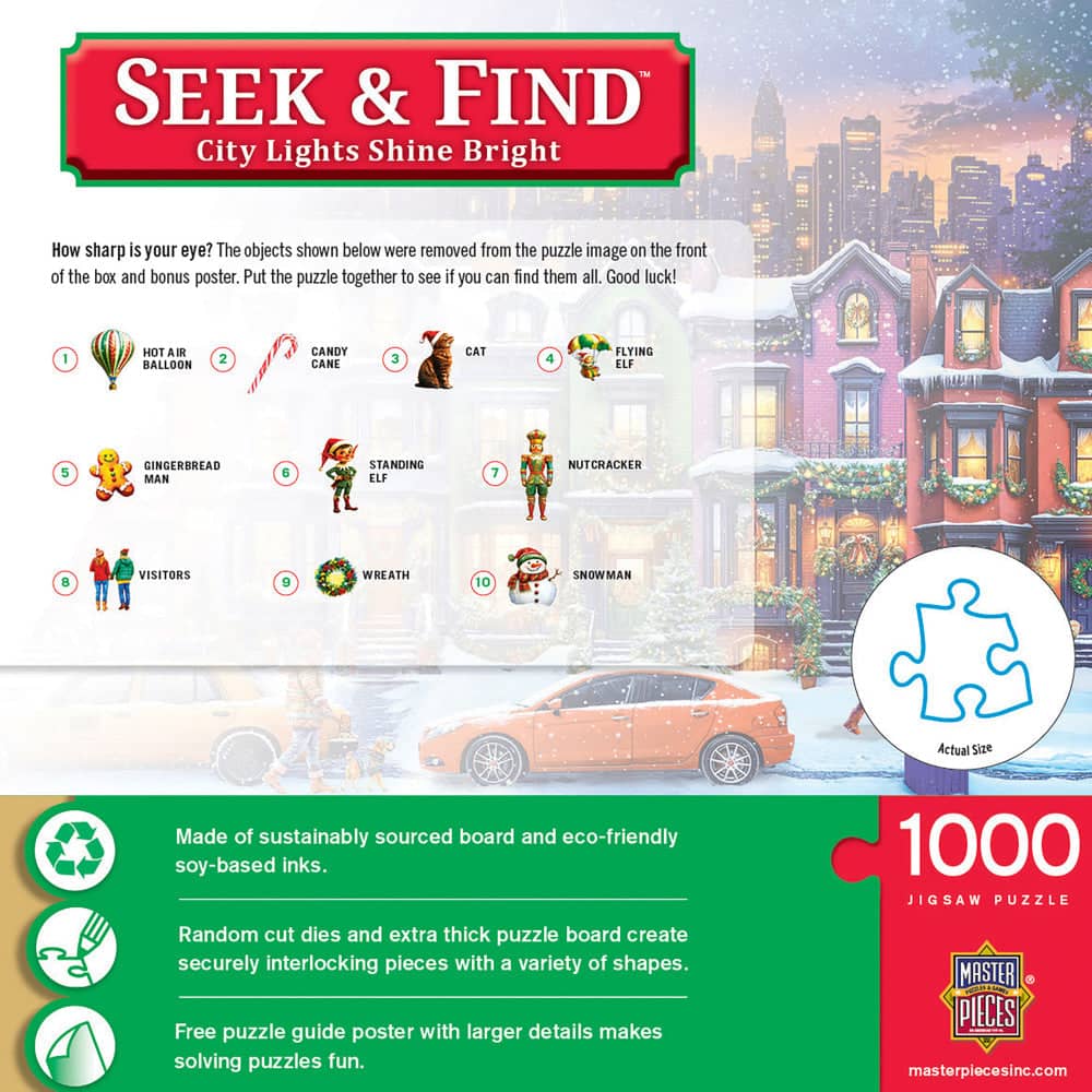 Seek & Find - City Lights Shine Bright 1000 Piece Jigsaw Puzzle (ONLINE ORDER ONLY)