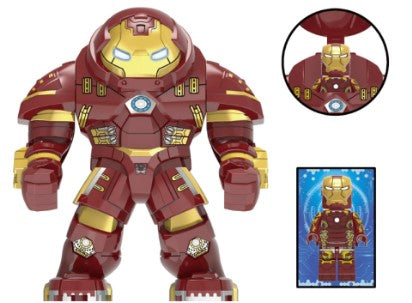Crimson Titan Mech Suit Custom Minifigure – Heavy Armor Buster with Gold Detailing (ONLINE ORDER ONLY)