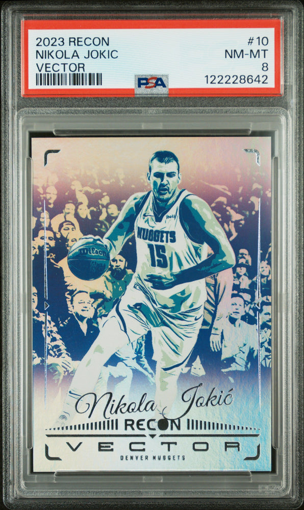 Graded 2023 Panini Recon Nikola Jokic #10 Vector Basketball Card PSA 8 Near Mint (ONLINE ORDER ONLY)