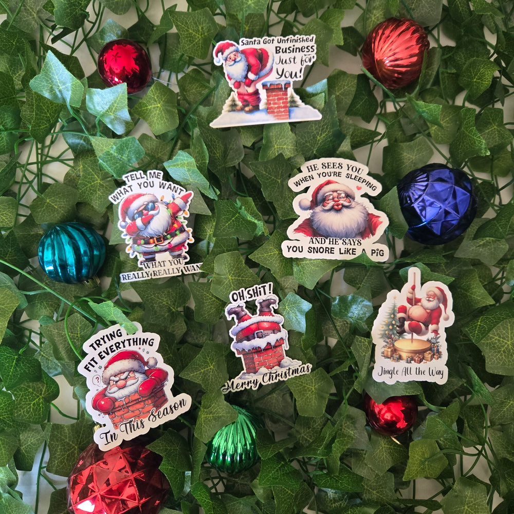 Hilarious Adult Humor Santa Christmas Stickers (ONLINE ORDER ONLY)