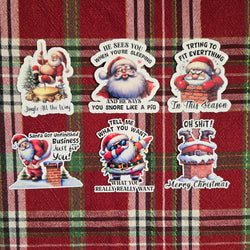 Hilarious Adult Humor Santa Christmas Stickers (ONLINE ORDER ONLY)