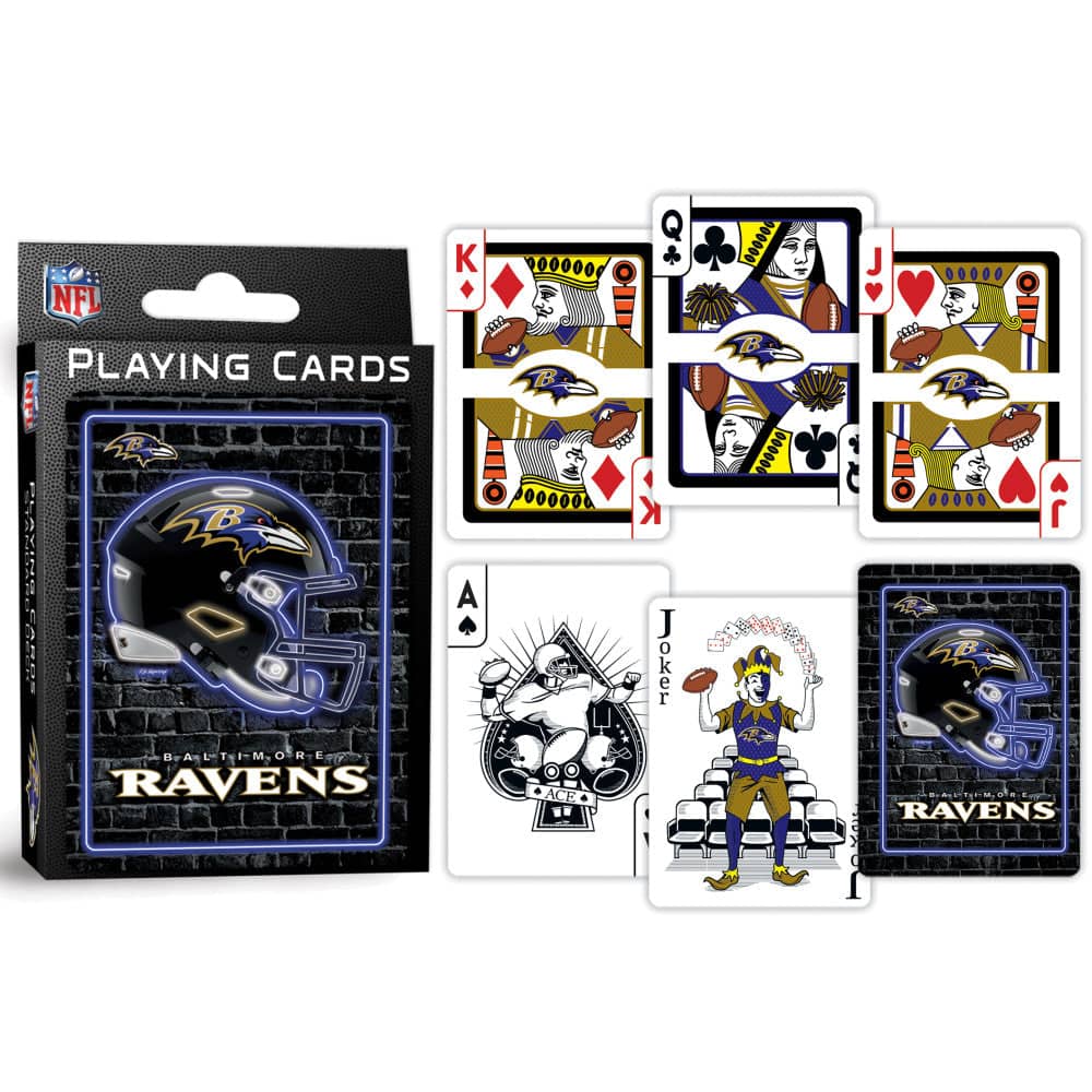 Baltimore Ravens Neon Playing Cards - 54 Card Deck