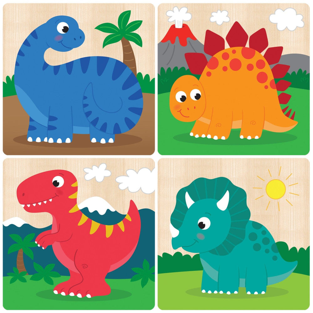 Dinosaurs Chunky Wood Puzzles - Kids 4 Pack (ONLINE ORDER ONLY)