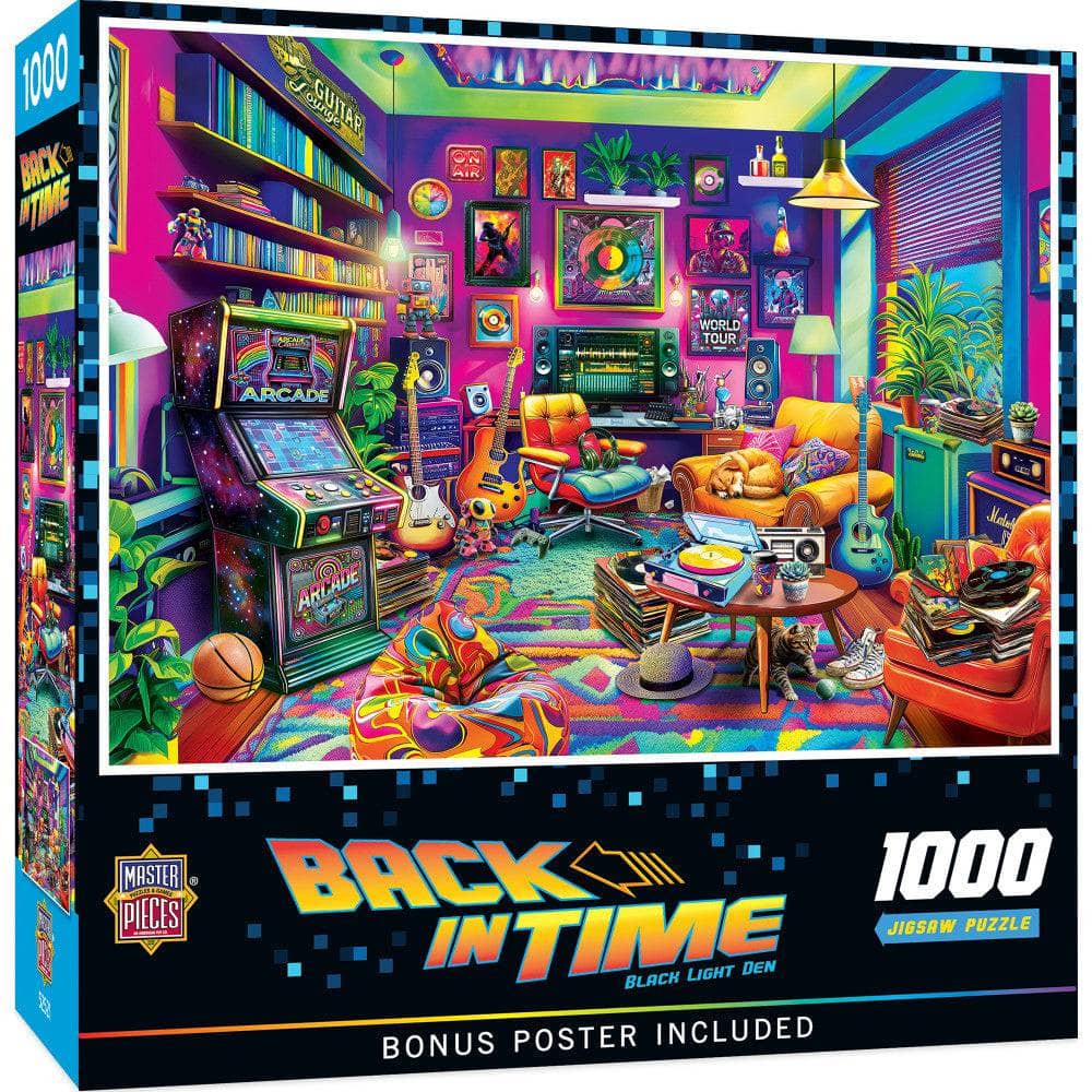 Back in Time - Black Light Den 1000 Piece Jigsaw Puzzle