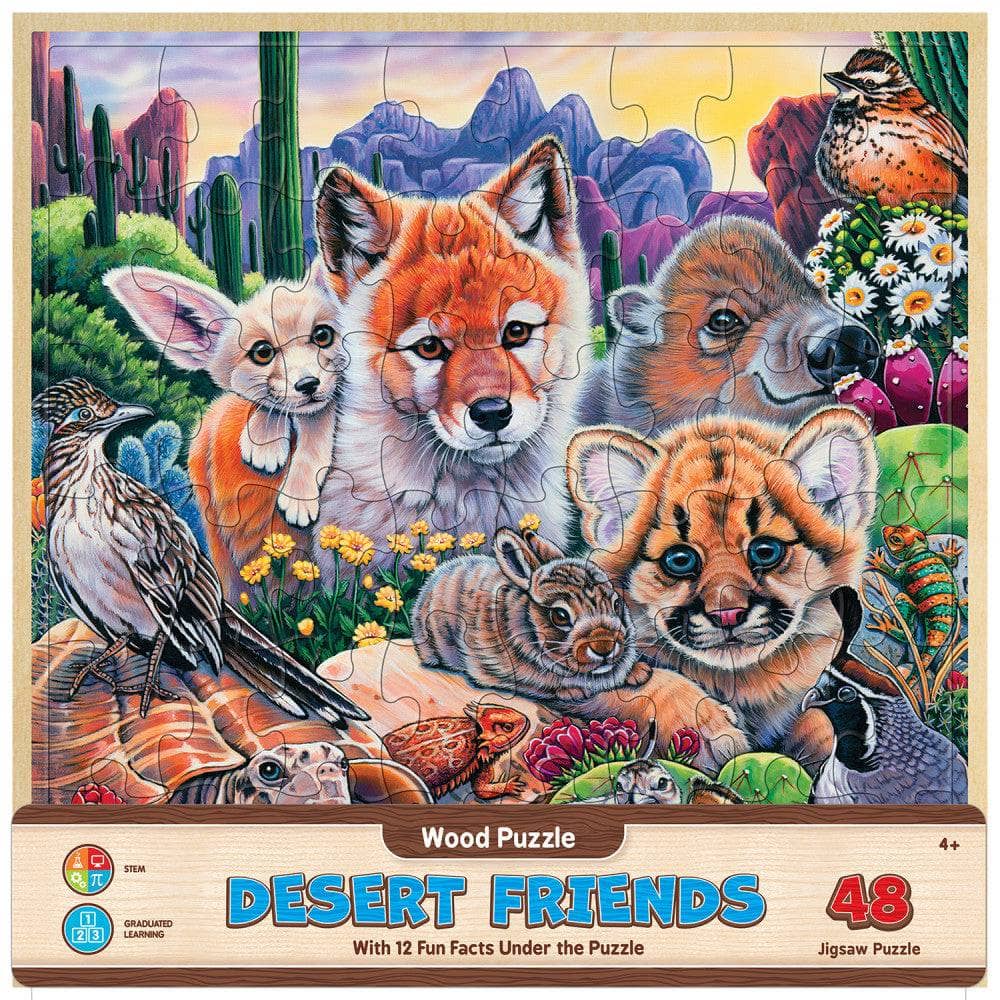 Wood Fun Facts - Desert Friends 48 Piece Wood Jigsaw Puzzle (ONLINE ORDER ONLY)
