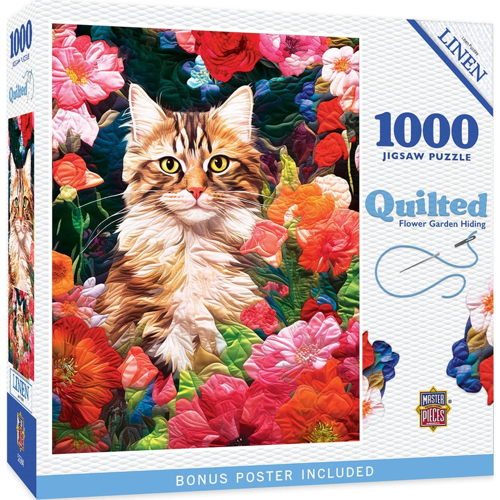 Quilted - Flower Garden Hiding 1000 Piece Jigsaw Puzzle (ONLINE ORDER ONLY)