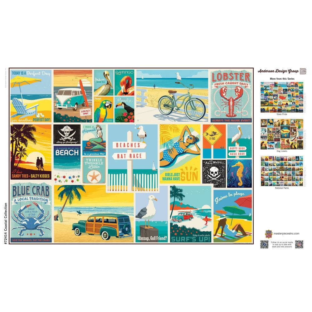 Vintage Posters - Coastal Collection 1000 Piece Jigsaw Puzzle (ONLINE ORDER ONLY)