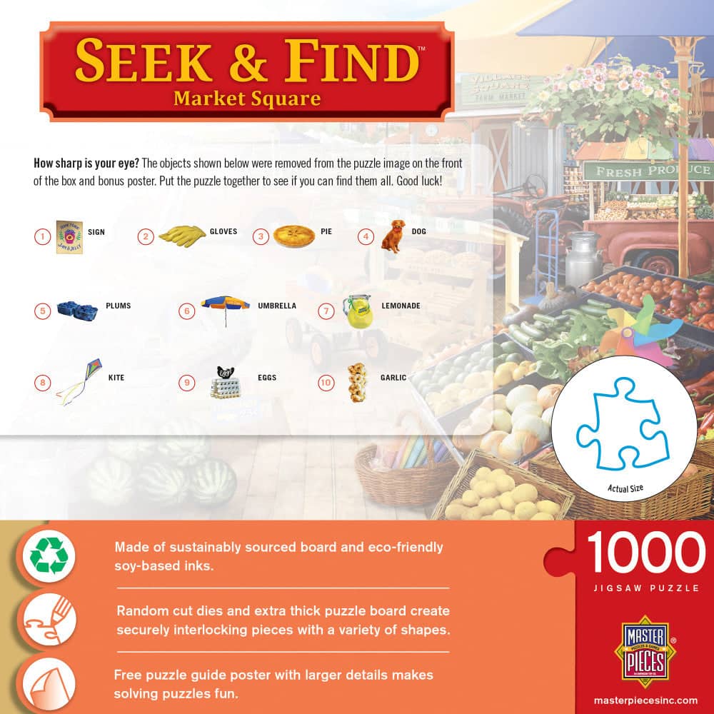 Seek & Find - Market Square 1000 Piece Jigsaw Puzzle