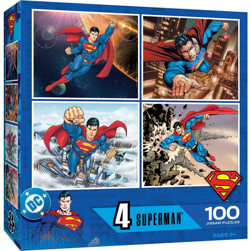 Superman 100 Piece Jigsaw Puzzles 4-Pack