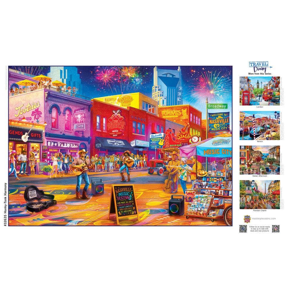 Travel Diary - Honky-Tonk Harmony 500 Piece Jigsaw Puzzle (ONLINE ORDER ONLY)