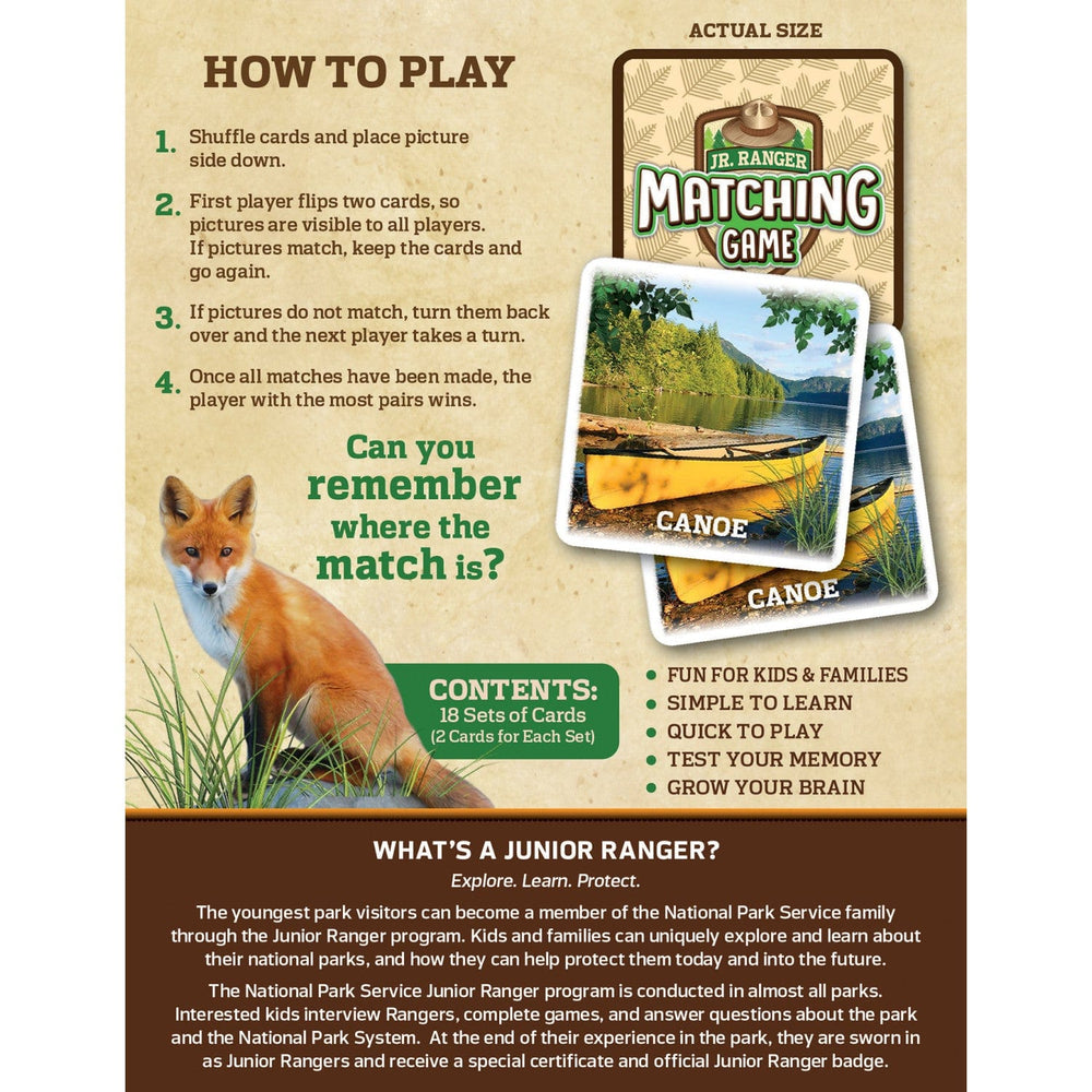 Jr. Ranger Matching Game (ONLINE ORDER ONLY)