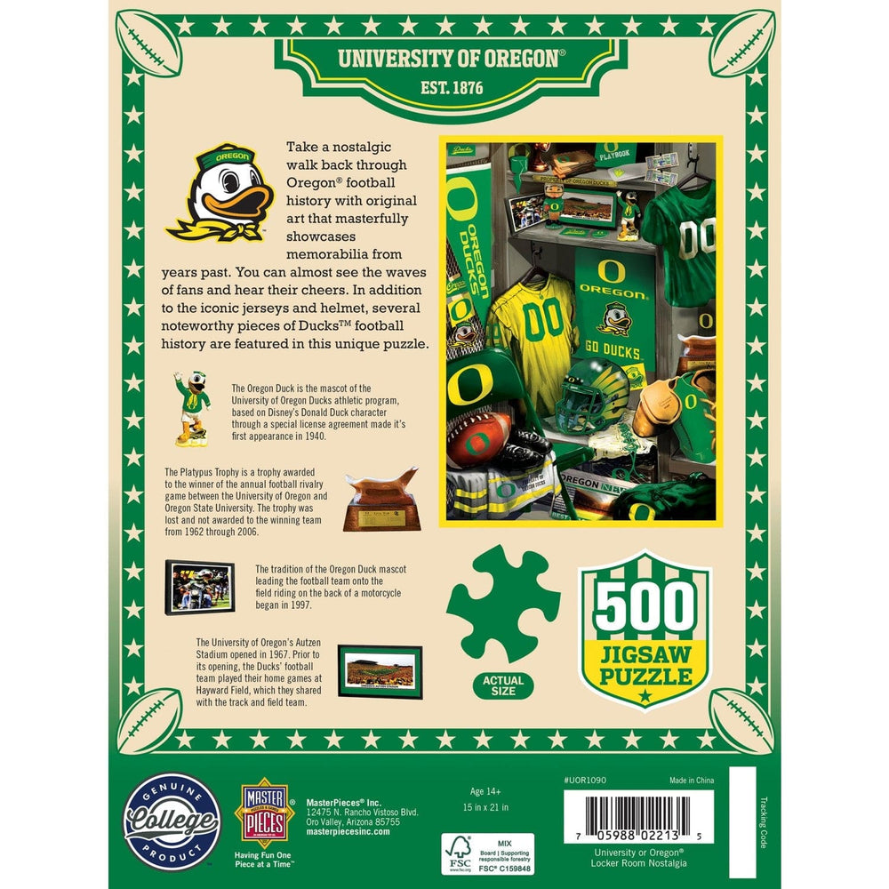 Oregon Ducks - Locker Room 500 Piece Jigsaw Puzzle (ONLINE ORDER ONLY)