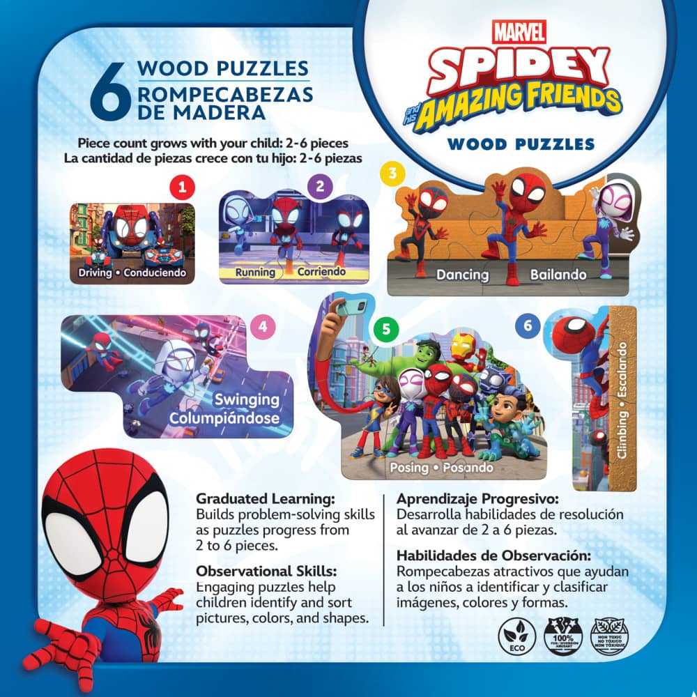 Disney - Spidey & Friends 6-Pack Wood Shaped Puzzles (ONLINE ORDER ONLY)