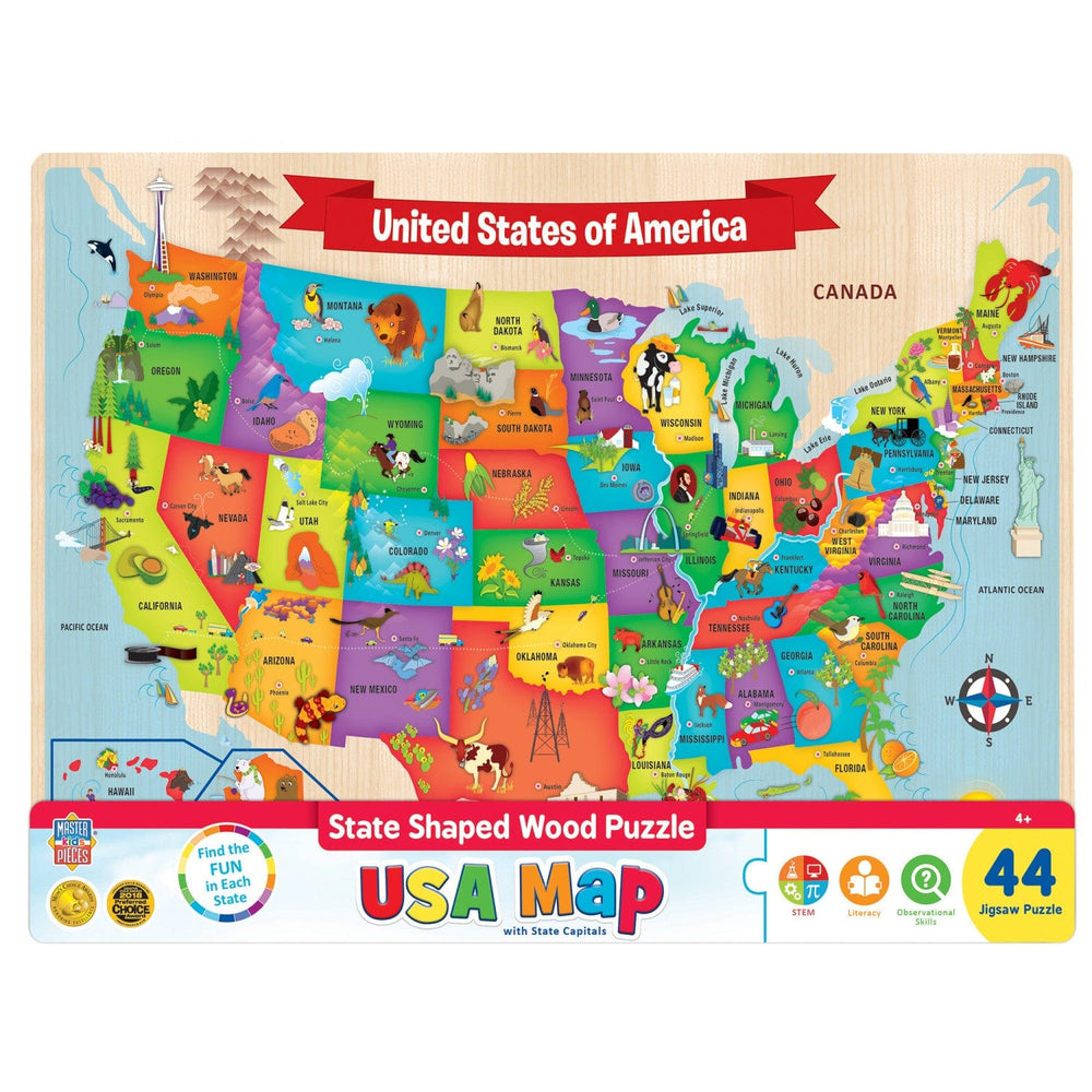 USA Map - 44 Piece Wood Jigsaw Puzzle (ONLINE ORDER ONLY)