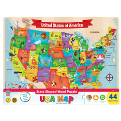 USA Map - 44 Piece Wood Jigsaw Puzzle (ONLINE ORDER ONLY)