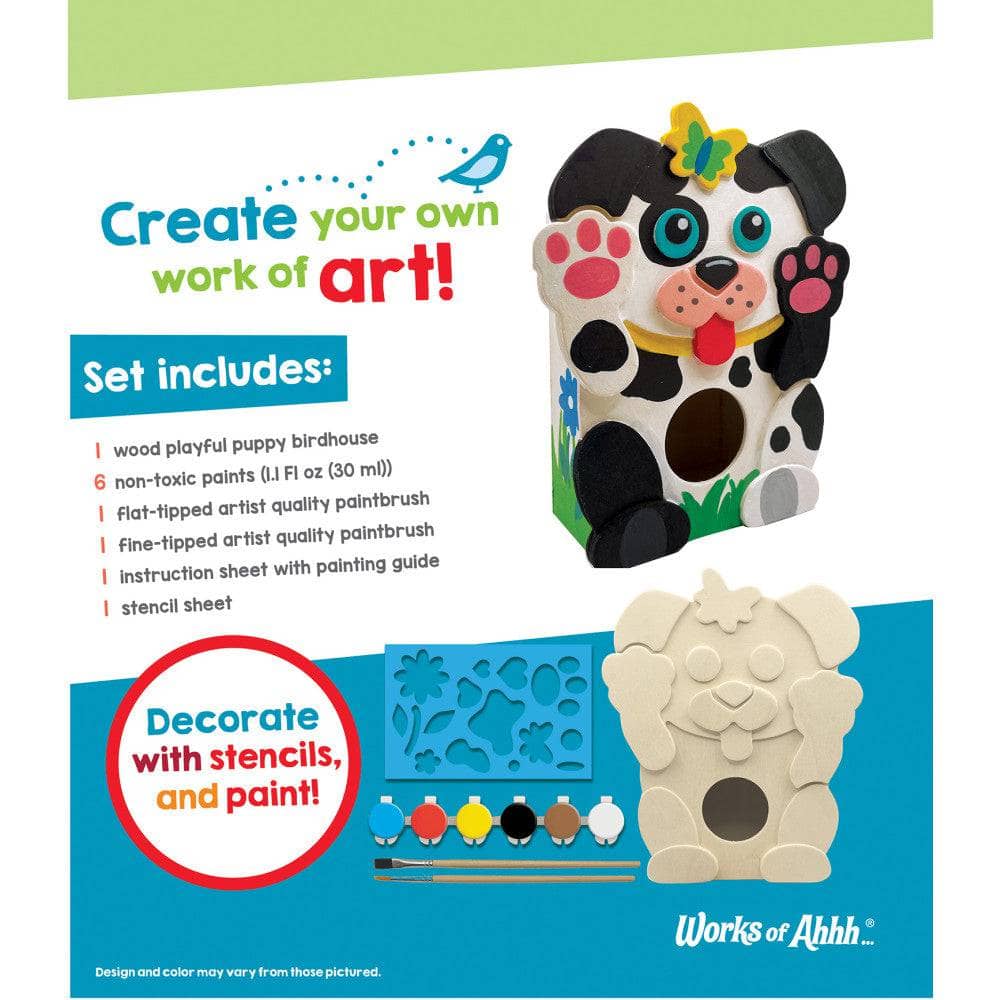 Playful Puppy Birdhouse Wood Craft & Paint Kit (ONLINE ORDER ONLY)