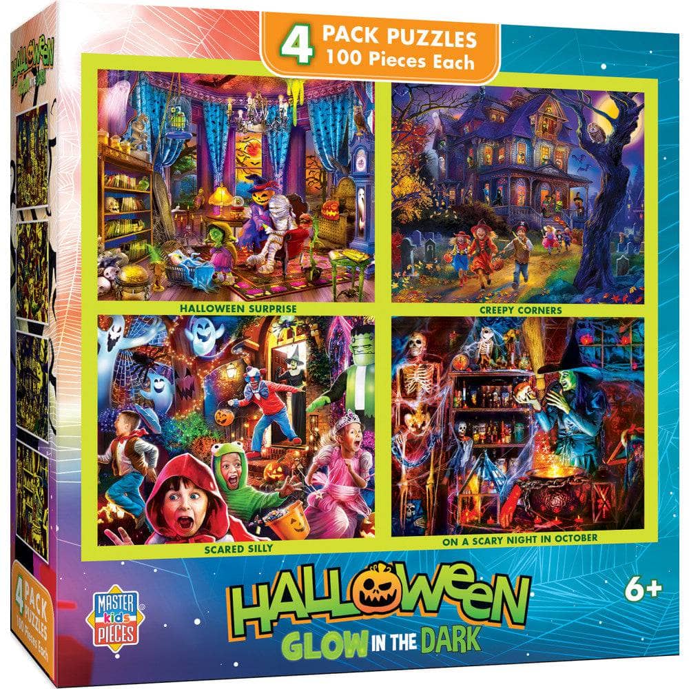 Halloween Glow in the Dark 4-Pack 100 Piece Jigsaw Puzzles (ONLINE ORDER ONLY)