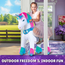 Model Y Rainbow Unicorn Rideable Toy for Age 4-7 (ONLINE ORDER ONLY)