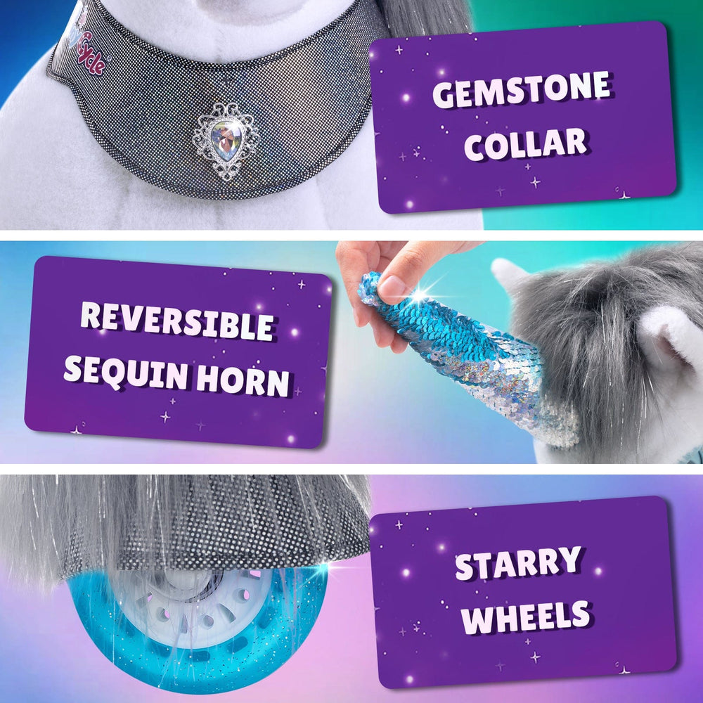 Model Y Grey Unicorn Rideable Toy for Age 4-7 (ONLINE ORDER ONLY)