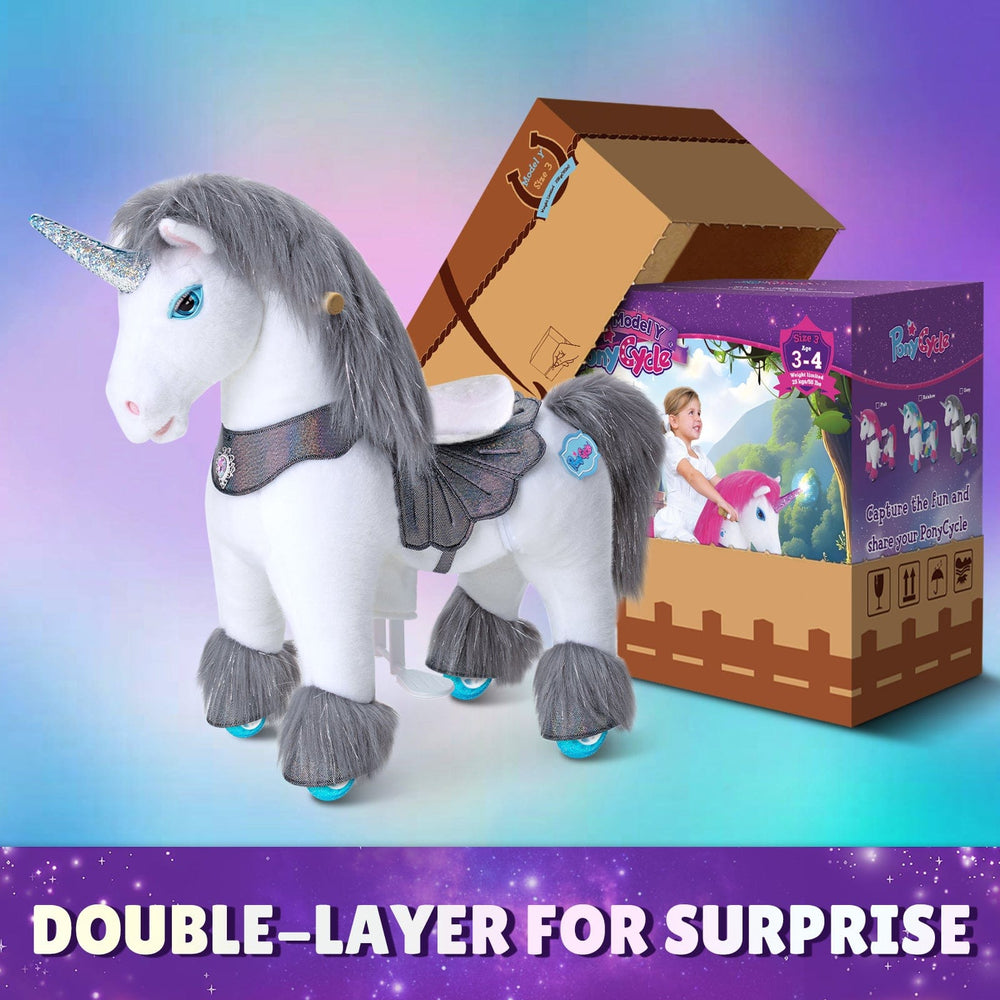 Model Y Grey Unicorn Rideable Toy for Age 3-4 (ONLINE ORDER ONLY)