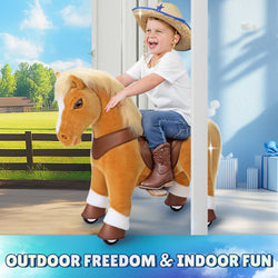 Model Y Light Brown Horse Rideable Toy for Age 4-7 (ONLINE ORDER ONLY)